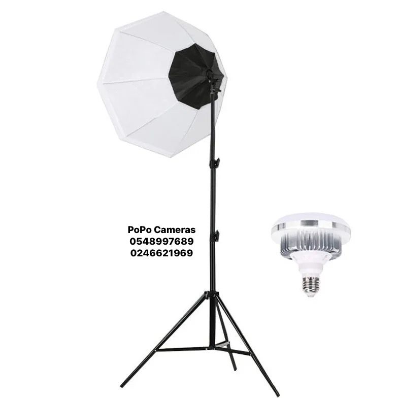85cm panoramic softbox with diffuser + 2m stand + 25w bi-color bulb with remote - Image 7