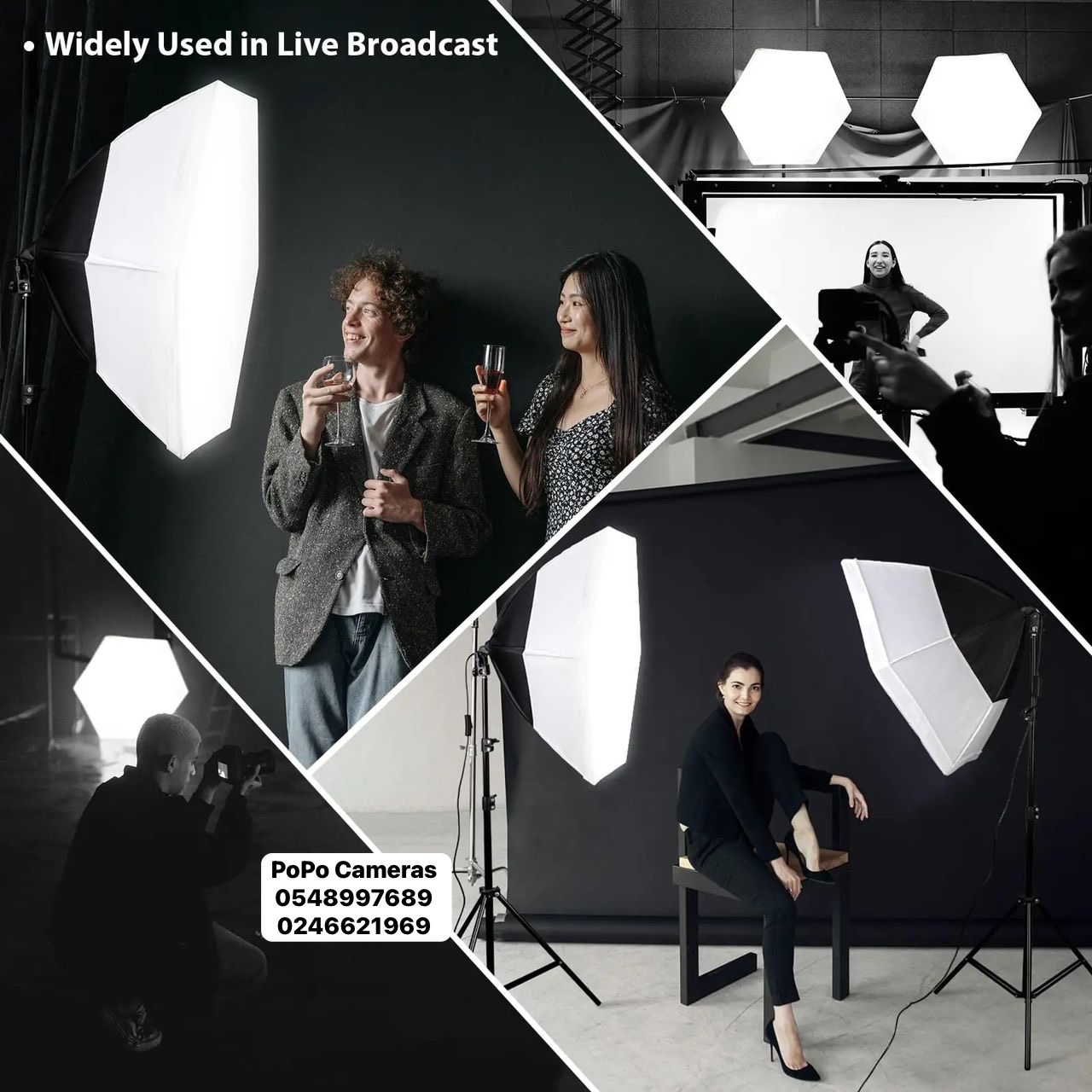 85cm panoramic softbox with diffuser + 2m stand + 25w bi-color bulb with remote - Image 5