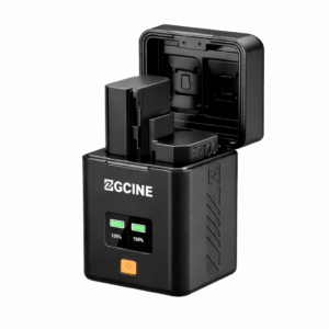 Rechargeable battery charger for camera batteries, efficient and reliable.
