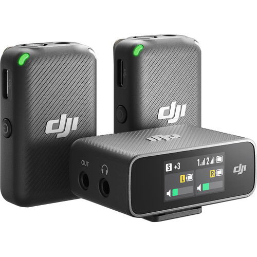 DJI Mic Dual-Transmitter Compact Digital Wireless Microphone System/Recorder for Camera & Smartphone (2.4 GHz)