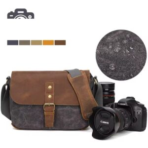 XK986 leather and Canvas side bag