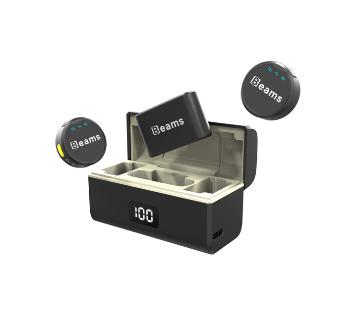 Wireless laser distance meter with removable batteries and digital display.