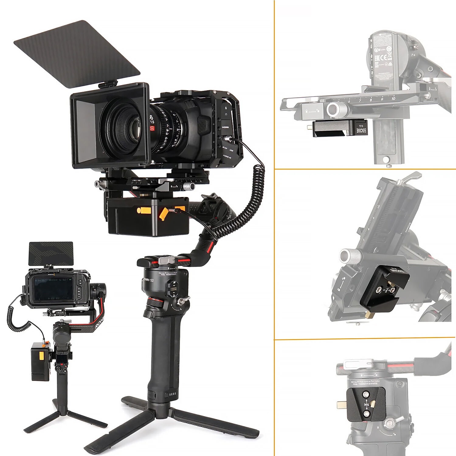 High-quality professional camera rig with stabilization system for filmmaking and photography.