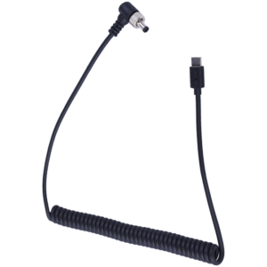 Coiled USB-C to Locking DC Barrel Power Cable (1.6 to 4.9')