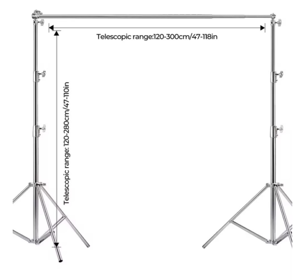2.8x3m heavy duty silver backdrop support system - PoPo Cameras ...