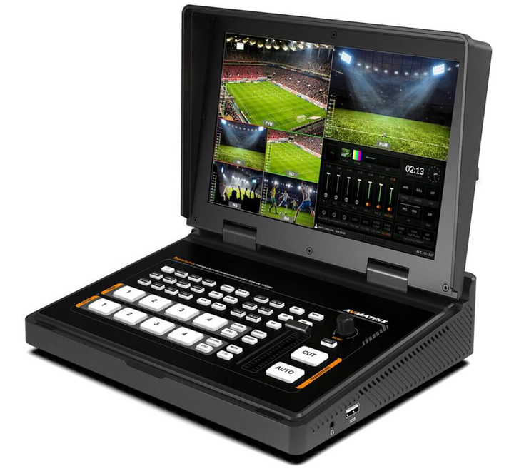 AVMATRIX Shark S4 PLUS 4-Channel SDI/HDMI Video Switcher with 10.1" IPS Display